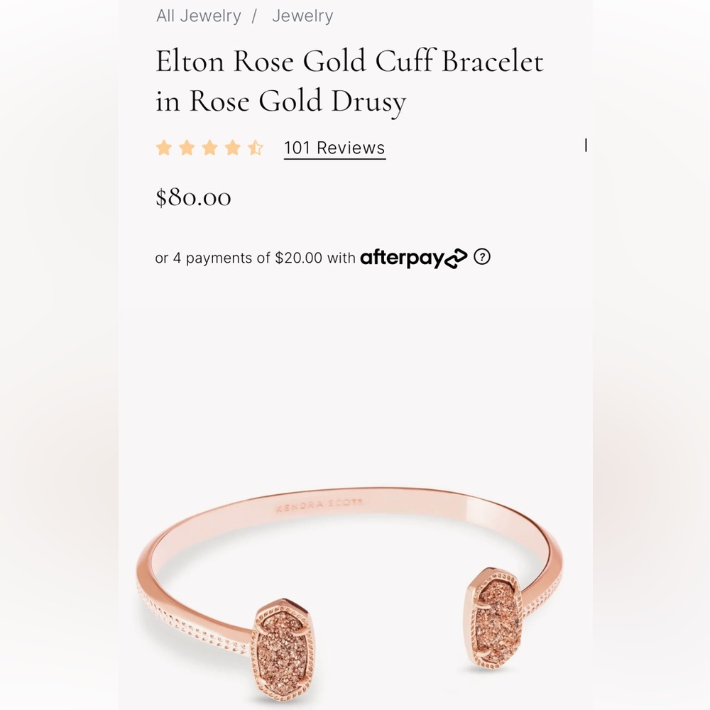 Kendra Scott Elton Rose Cuff Bracelet in Gold Rose Drusy